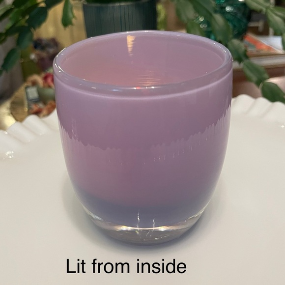 SOLD Glassybaby Purple Lavender Lilac Candle Votive Glass pre-triskelion - Picture 4 of 14